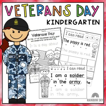 Preview of Kindergarten Veterans Day activities - Reading Writing Math November