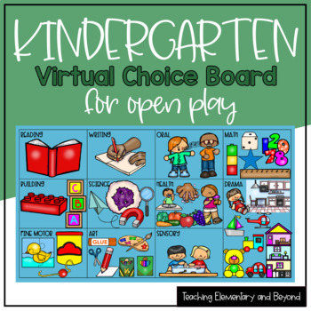 Preview of Distance Learning Kindergarten Virtual Choice Board | Play Based Learning