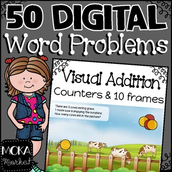 Preview of Kindergarten Visual Word Problems | Addition | Distance Learning