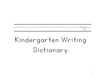 Preview of Kindergarten Visual Writing Dictionary