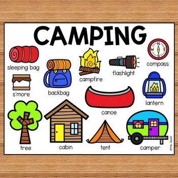 Kindergarten Vocabulary Activities - Camping by Annie Jewell | TPT