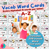 Kindergarten Vocabulary Cards Mega Bundle: 208 Words for A