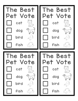 Kindergarten Voting What Pet Should I Get? by Kids and Coffee | TpT