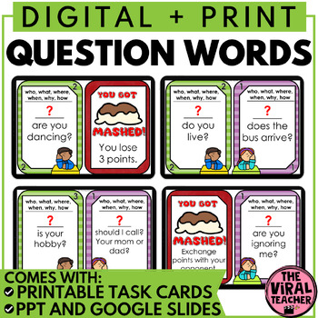 Preview of Kindergarten WH Question Words / Interrogatives Grammar Game