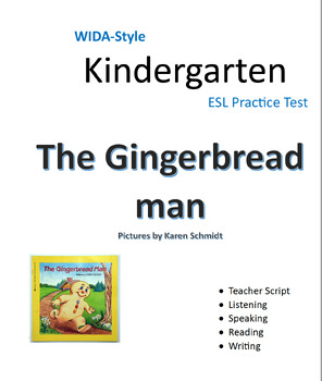Preview of Kindergarten WIDA ACCESS Test Practice, Gingerbread Man