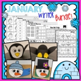 Kindergarten WINTER worksheet and craft bundle!