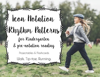 Preview of Kindergarten Walking & Running/Tiptoe Rhythm Patterns for Pre-Reading Notation