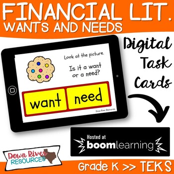 Preview of Kindergarten Wants and Needs TEKS Boom Cards | Kindergarten Distance Learning