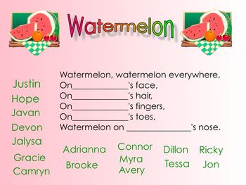 Preview of Kindergarten Watermelon Fun