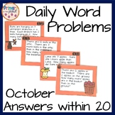 Word Problems within 20- October Math