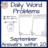 Daily Word Problems September, Back To School and Apple Themed