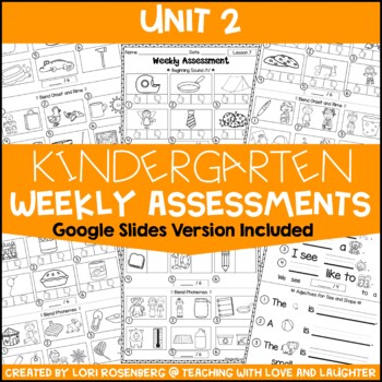 Preview of Kindergarten Weekly Assessments Unit 2 Print and Digital - Google Classroom