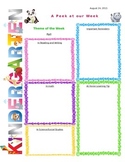 Kindergarten Weekly Newsletter Template
