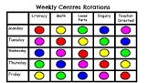 Kindergarten Weekly Rotation Schedule