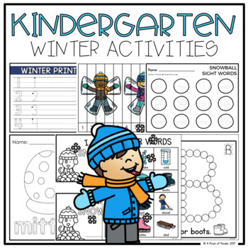 Preview of Kindergarten Winter Activities (Literacy + Math)