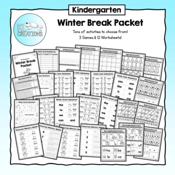 winter break homework packet kindergarten
