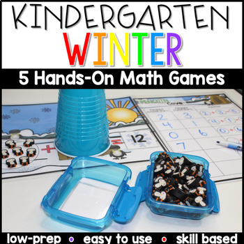 Preview of Kindergarten Winter Math Center Games And Activities | Snowmen, Christmas