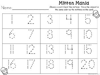 Kindergarten Winter Math Center - Mitten Mania by Sunny Days with Miss K