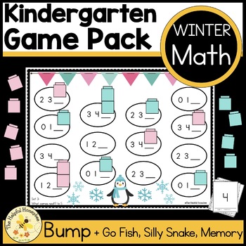 Preview of Kindergarten Winter Math Game Pack- Great for Centers! Addition Subtraction +