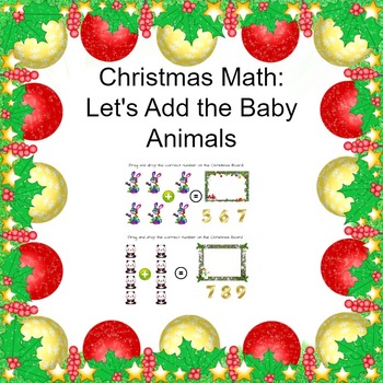 Preview of Kindergarten Winter Math: Let's Add Baby Animals. (Addition up to 10) #toast23