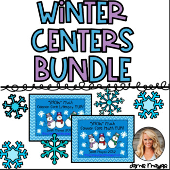 Preview of Kindergarten Winter Math and Literacy Centers BUNDLE  