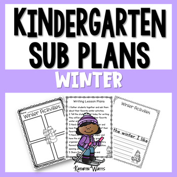 Preview of Kindergarten Winter Sub Plans