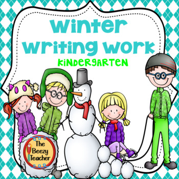 Preview of Kindergarten Winter Writing |QR Code | Sticker Story | Sorting Sentences | Craft