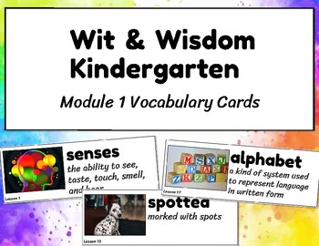 Preview of Kindergarten - Wit & Wisdom - Module 1 - Vocabulary Cards