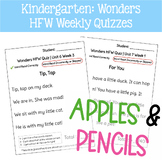 Kindergarten: Wonders HFW Quizzes (Word Count & 1-2-3 Scor