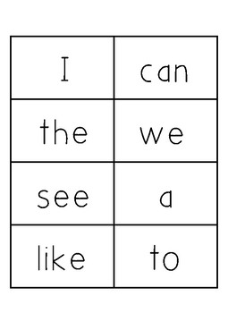 printable free kindergarten sight word flash cards