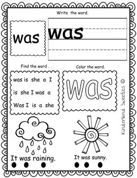 Kindergarten Wonders Sight Word Pack! by Kinderland Sweeties | TpT