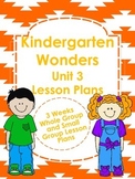 Kindergarten Wonders Unit 3 Lesson Plans