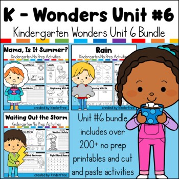 Preview of Kindergarten Wonders Unit 6 Bundle No Prep Activity Pack