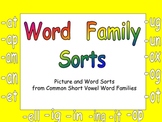 Kindergarten Word Family Sorts- Word Work Independent Practice