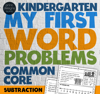 Preview of Kindergarten Word Problems Common Core - Subtraction Word Problems - Subtraction