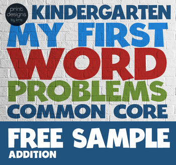 Preview of Kindergarten Word Problems Common Core - My First Word Problems FREE SAMPLE