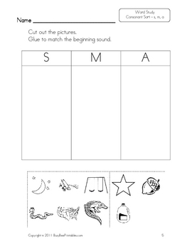 Preview of Kindergarten Word Study Consonant Sorts Worksheets - 50+ Pages - Work Packet