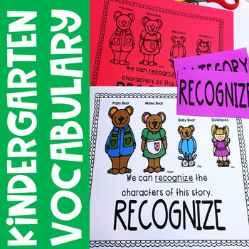 Preview of Kindergarten Word Wall Posters Academic Vocabulary