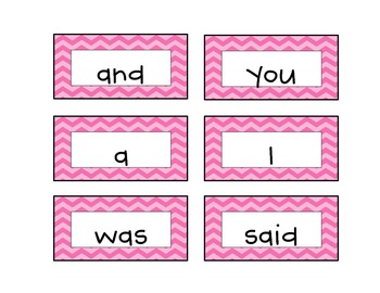 Kindergarten Word Wall Set: Chevron Design By Allison Tilton 