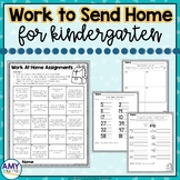 Kindergarten Work From Home Choice Board