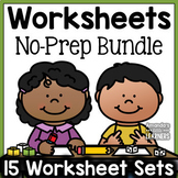 Kindergarten Worksheet Bundle - Literacy, Math and More!