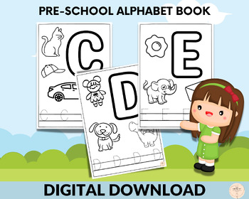 Kindergarten Worksheets, Alphabet Coloring & Tracing Book, Letters ...