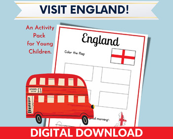 Preview of Kindergarten Worksheets; England Coloring and Activity Pages; England Travels