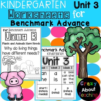 Preview of Kindergarten Worksheets (Unit 3) for Benchmark Advance