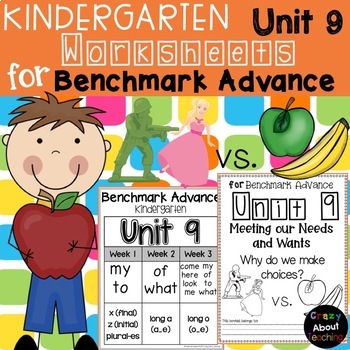 Preview of Kindergarten Worksheets (Unit 9) for Benchmark Advance