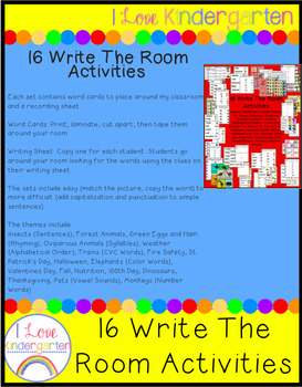 Preview of Kindergarten Write The Room