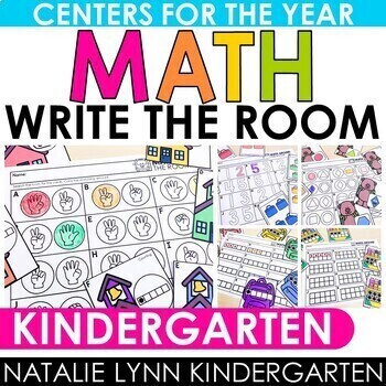 Preview of Kindergarten Write the Room MATH Centers for the Year GROWING BUNDLE
