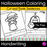 Halloween Kindergarten Writing Activity Coloring Pages Cut