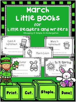 Preview of Kindergarten Writing Center -  March Little Books