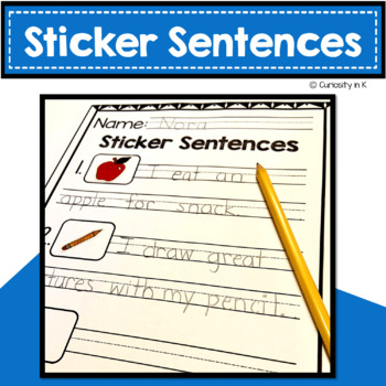 Preview of Kindergarten Writing Center | Sticker Sentences